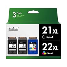 Valuetoner Remanufactured Ink Cartridge Replacement for HP 21 XL 21XL 22 XL 22XL C9351AN & 22 C9352AN for DESKJET F4180 F2210 D1560, OFFICEJET 4315 J3640, FAX 3180, PSC 1401 (2 Black, 1 Tri-Color)