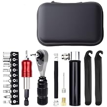 Bike Repair Tool Kit with Mini Bike Pump Ratchet Tool Tire Levers & Valve Adapter Bicycle Maintenance Tool Set for Mountain Bike, Road Bike Accessories