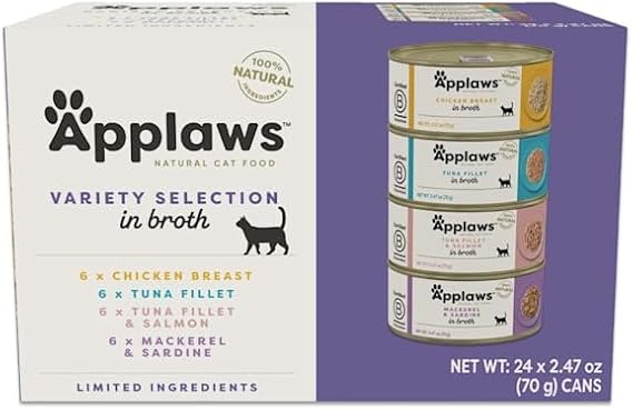Applaws, Natural Broth Selection Wet Cat Food Variety Pack, 59.2 Ounce