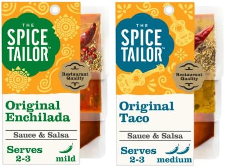 The Spice Tailor Original Enchilada &amp; Taco Sauce &amp; Salsa, Serves 2-3, Mild &amp; Medium - (Pack of 2)
