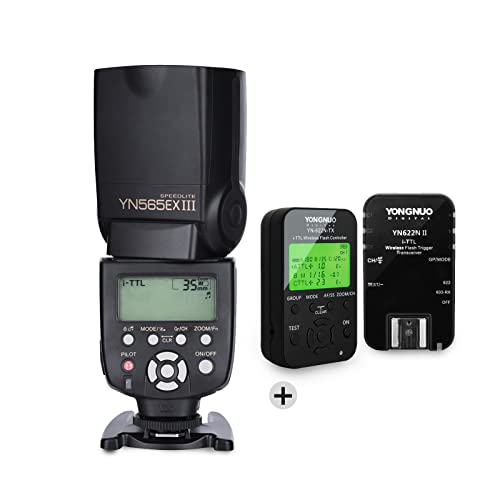 Yongnuo YN565EX III N with YN622N Kit, Flash Speedlite Wireless Slave TTL Manual and Multi Mode HSS, Compatible with D7500 D7200 D7100 D7000 D5600