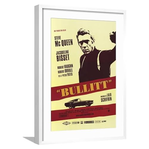 AllPosters Wall Art Print Bullitt, French Movie Poster, 1968 on White Frame, 16x24