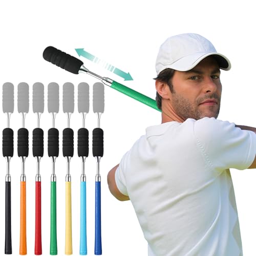 CAITON Retractable Golf Swing Training Aid,Rhythm Click Sound Warm Up Golf Swing Trainer for Men and Women Unique Golf Gifts