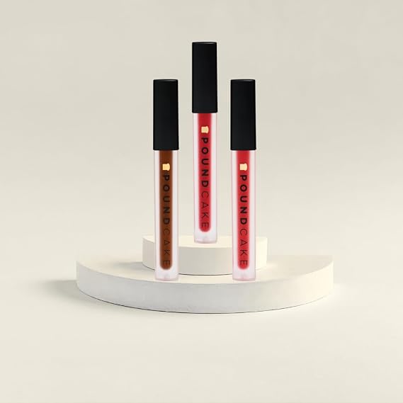 POUND CAKE Cake Batter Liquid Lipstick Trio | Long-Lasting, Semi-Matte Liquid Lipsticks with Avocado Oil | Hydrating, High-Pigment Lip Stain for All Skin Tones 0.13 oz Each, Shades: Coffee, Red Velv
