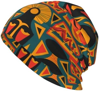 African Beanie Hat for Women Men Fashion African Ethnic Tribal Style Print Knitted Hat Chemo Hat Unisex Skull Caps
