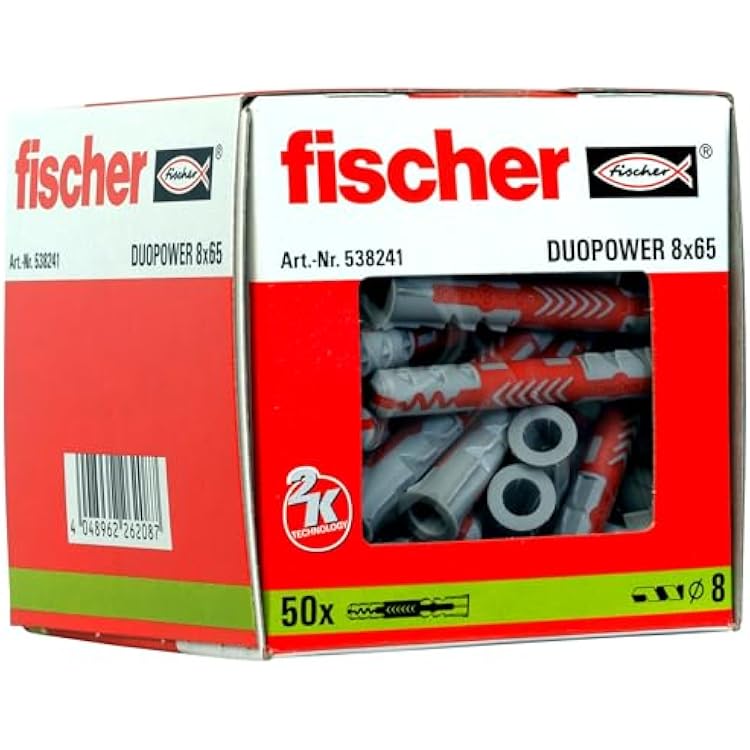 fischer 538241 DUOPOWER Wallplug, RedGray