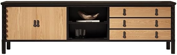 Tv Entertainment Center Retro Solid Wood TV Cabinet Living Room Coffee Table TV Cabinet Storage Cabinet Audio-Visual Cabinet Tv Cabinets for Living Room(B:220CM*45CM*75CM)