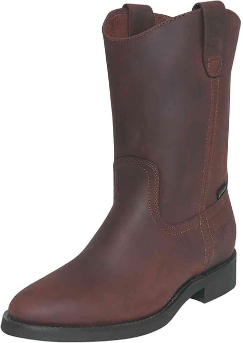 Establo Men's Work Boots Genuine Leather Color Brown Western Cowboy Pull On (10.5)