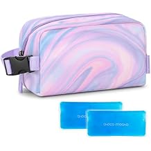 Choco Mocha Snack Bag for Kids Small Cooler Bags Insulated & Freezable Snack Bag For School Toddler Snacks Bag, Fluid Purple