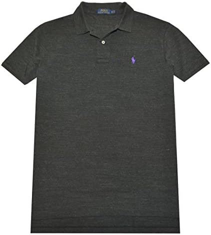 POLO RALPH LAUREN Classic Fit Mesh Polo Black Marl Heather 2XL
