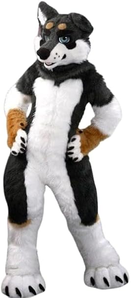 Fursuit Factory Store Black&White Husky Dog Wolf Fox Fursuit Furry Costume Fancy Dress Cosplay Birthday Party Cosplay Gift