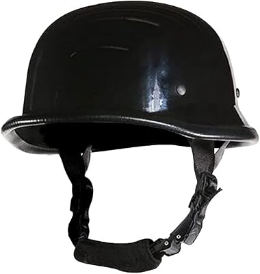 German Style Novelty Skull Cap, Basic Flat German Novelty Cap Gloss Black