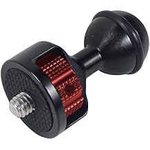 FEICHAO Diameter 20mm Ball Head Anti-Deflection 1/4 3/8 for Monitor Camera Cage Magic Hand Bracket (1/4,Black Red)