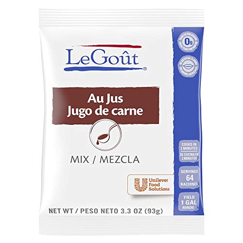 LeGout Au Jus Gravy Mix Cooks in Two Minutes, 0g Trans Fat, 3.3 Ounce Pack of 16