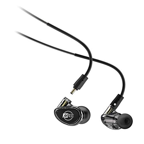MEE audio Professional MX2 PRO Dual-Driver Hybrid Musicians in Ear Monitor Headphones with Dedicated Subwoofer for Realistic Bass, Noise Isolating Earphones with Detachable Cables, Black