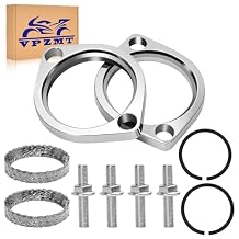 Exhaust Gasket Flange Install Kit with Nuts Clips & Washers for Harley Big Twin Sportster XL883 XL1200, Dyna FXD FXDWG & Softail Bad Boy Fat Boy, Road Glide Road King Electra Glide Bobber Chopper