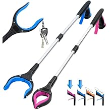 2-Pack Grabber Reacher Tool,32 Inch Foldable Reacher Grabber Pickup Tool with Strong Grip Magnetic,360Rotating Anti-Slip Jaw,Grabber Tool,Grabbers for Seniors for Outdoor &amp; Indoor Blue&amp;Purple
