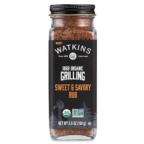 Watkins Organic Grilling Sweet and Savory Rub, Non-GMO, Kosher, 3.6 Oz, 1-Pack
