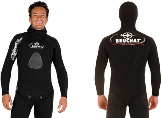 Beuchat Mundial Equipe 5mm Open Cell Wetsuit Jacket with Hood and Speargun Loading Pad