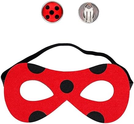 Costume Set Including MaskClip on Earring for Ladybug Cosplay Halloween Party