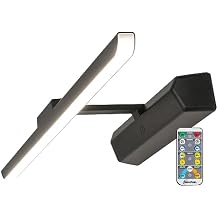 13" Decorative Adjustable White Matte Black Picture Light with Remote