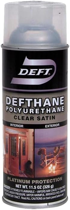 Deft Defthane Interior Exterior Clear Polyurethane Satin Spray, 11.5-Ounce Aerosol