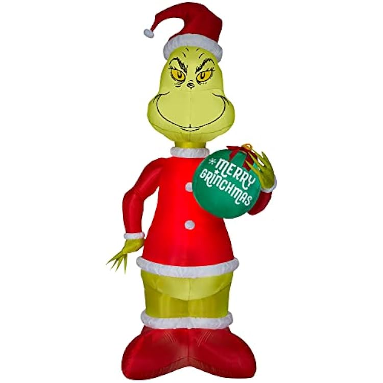 Gemmy Christmas Airblown Inflatable Grinch wOrnament Giant Dr. Seuss, 11 ft Tall, Multi