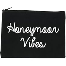 Fashionisgreat Honeymoon Vibes Bride Cosmetic Makeup Bag Black Medium