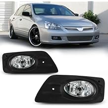 Fog Lights for Honda Accord Sedan 4Dr 2006 2007 with H11 12V55W Bulbs OEM Fog Lamps Assembly Replacement Included Wiring Kit & Switch-1 Pair (Clear Glass Lens)