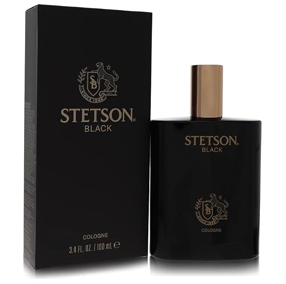 Stetson Black - Original Cologne for Men - Masculine Woody, Dark and Spicy Scent with Fragrance Notes of Sandalwood, Spices, and Suede - 3.4 Fl Oz