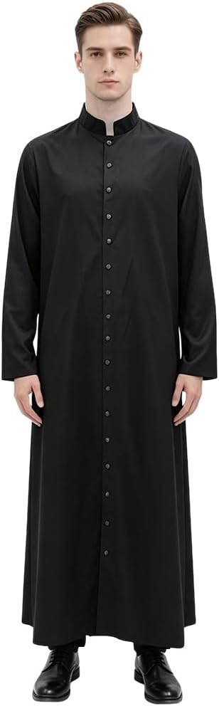 MYAYD Unisex Roman Altar Server Cassock Robe Clergy Pulpit Liturgical Vestments Church Uniform Catholic Robe