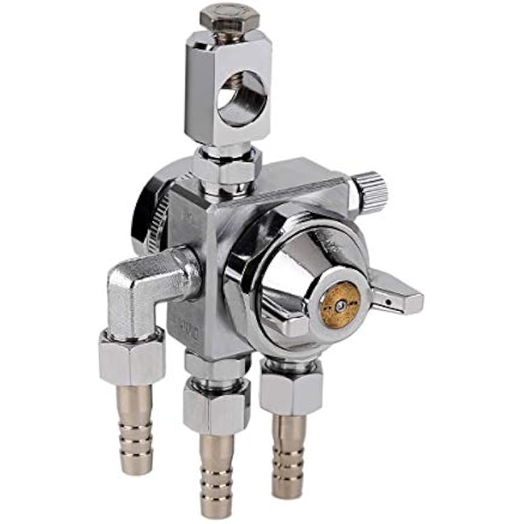 Ouya ST-6 Pneumatic Adjustable Pressure Feed Automatic Spray Gun for All Kind of Liquid Spraying,Like Paint Oil Water Solvent,Heavy Duty Sprayer Set with CYL Nozzle Size:0.5mm