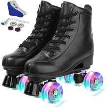 Jessie PU Leather Skates - Premium Adjustable Four-Wheel Roller Skates for Women, Men, Boys & Girls - Indoor & Outdoor