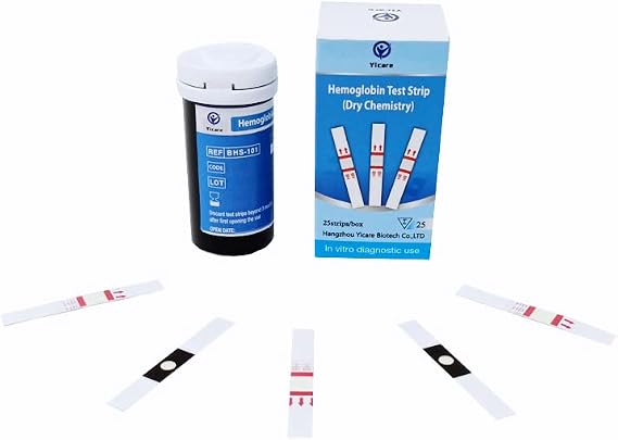 50pcs Hemoglobin Test Strips for BHM-101/102 Hemoglobin Meter + 50Lancets + 50Collection Tubes