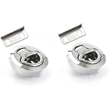 Boat Flush Pull Hatch Latch, Stainless Steel Marine Slam Latch Lock for RV Trailer Door Locks (2, White)