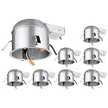 TORCHSTAR 8 Pack 6 Inch Remodel Recessed Lighting Housing, Shallow IC Rated AirTight 120-277V Can, Max 20W Compatible, TP24 Connector, ETL Listed, Damp Location
