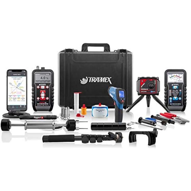 Tramex Flooring Master Kit FMK | Moisture Meters, RH & Pin-type Wood Probes, Infrared Surface Thermometer | Survey Relative Humidity & Moisture Conditions of Concrete Slabs & Wooden Floor Coverings