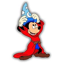 Mickey Mouse Wizard Cartoon - Sticker Graphic - Auto, Wall, Laptop, Cell, Truck Sticker for Windows, Cars, Trucks