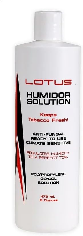 Lotus 8oz Propylene Glycol Solution (PG Solution) Cigar Humidor Solution (1 Pack)) for Cigar Humidor Humidifiers, White