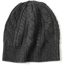 HEYDHSDC Women 100 Solid Cashmere Knitted Hat Warm Twisted Thread Warm Hat Fall and Winter