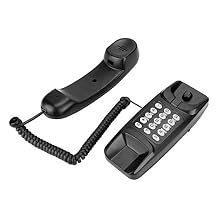 Bewinner Corded Landline Phone with Flash/Mute/Redial, Wall Mountable Desktop Phone for Home Office - Black