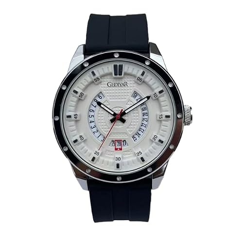 Silicone Band Watch for Men Quartz Analog Elegant Gift Silver Black