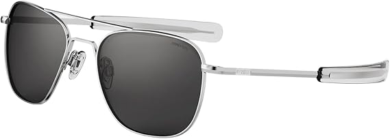 Randolph Eyewear Aviator Sunglasses for Men & Women Non-Polarized & Polarized Lenses Bright Chrome UV Protection Sunglasses