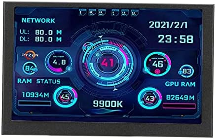 VBESTLIFE 5 inch USB Screen, PC CPU GPU Data Temperature Display, for aida64, USB C Secondary Screen PC Sensor Panel