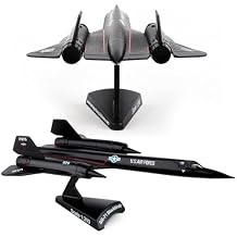 Postage Stamp USAF SR-71 Blackbird Die-Cast Metal Model 1:200 Scale Strategic Reconnaissance Aircraft Replica with Display Stand, Highly Detailed, 6.2 L x 3.2 Wingspan, Adult Collectible Ages 14+