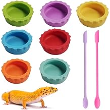 9pcs Crested Gecko Tank Accessories:Food Dish& Feeding Cups - Gecko Feeder &Corner Water Bowl for Reptile Tanks