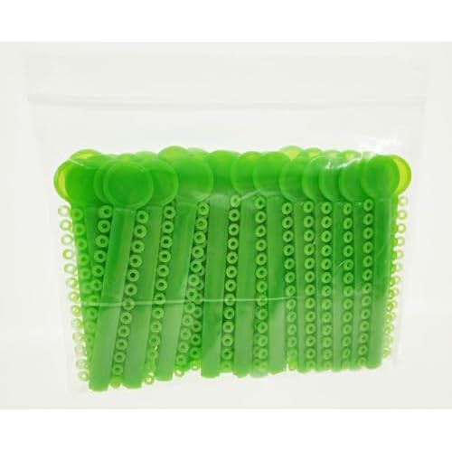 2 Bags New Dental Power Sticks Ligature Ties Orthodontic Ligature O-Ties Bands Braces Elastomeric Rubber Bands Light Green -2080 Pcs