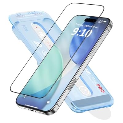 FLOLAB NanoArmour ONETIME PRO for iPhone 17 Pro Screen Protector, Anti-Reflective,PolarSpectra Anti-Rainbow, Tempered Glass, Ultra Clear, Infinity Edge, Easy Install, Reinfored-Edge