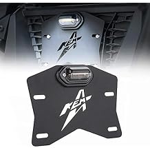 KEMIMOTO UTV License Plate Holder with Light Universal Aluminum UTV License Plate Kit Compatible with Can-Am Maverick X3 Polaris RZR Ranger Defender Cfmoto Zforce Uforce Golf Cart RV Truck Trailer