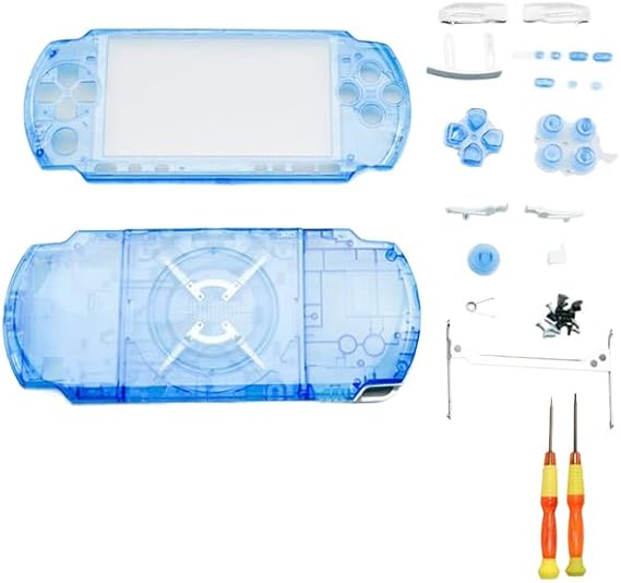 Narwhalss Replacement Shell Set for PSP3000 Modified DIY Dressing Case Front Cover Intermediate Frame Back Cover Button Complete Screw Set with Precision Screwdriver for PSP 3000 3001 3002 3003 3004